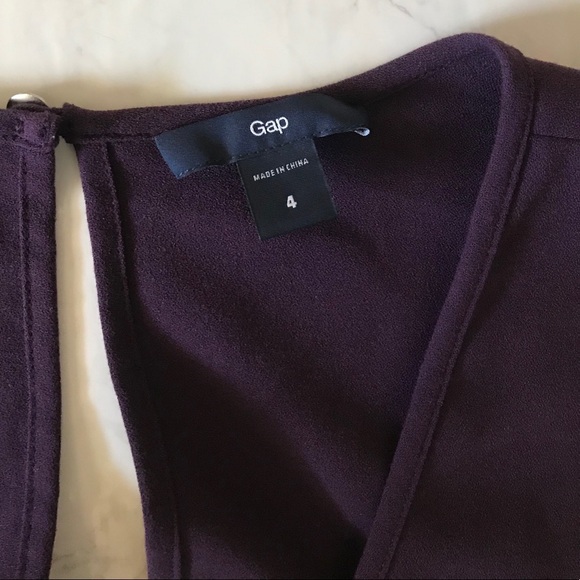 Gap deep v-neck plum sleeveless wrap dress 4 - Picture 6 of 6